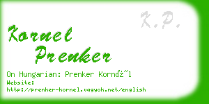 kornel prenker business card